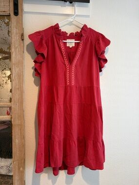 UMGEE Ruffled Red Midi Dress